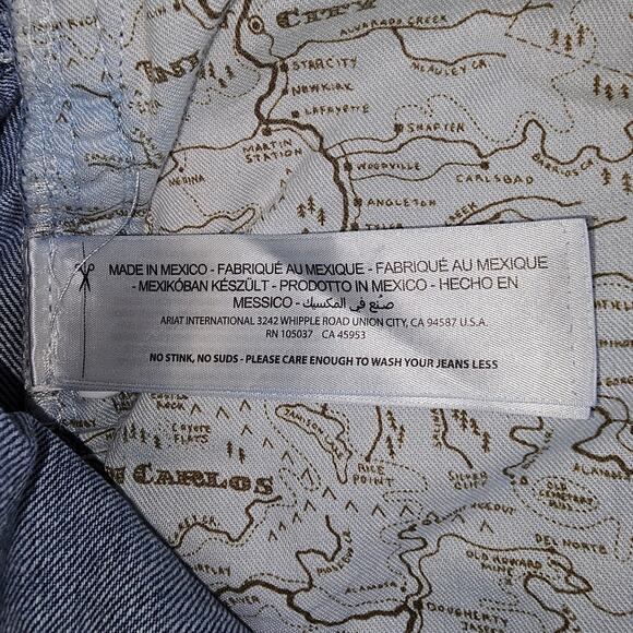 Ariat Men's Relaxed Boot Cut Jeans Medium Wash 100% Cotton Wais 17.5 IS 29 - Picture 6 of 14